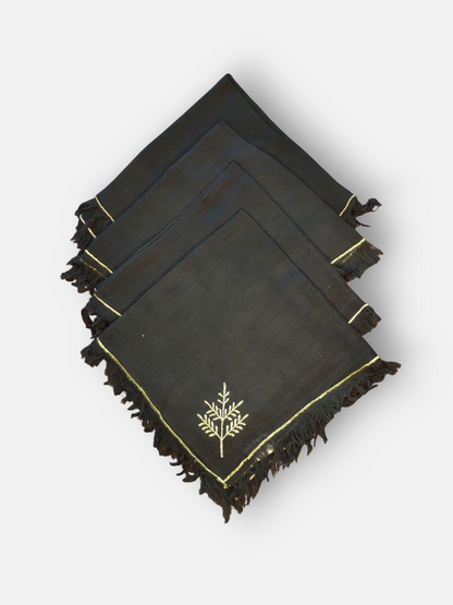 AURUM DINNER NAPKIN BLACK (SET OF 4)