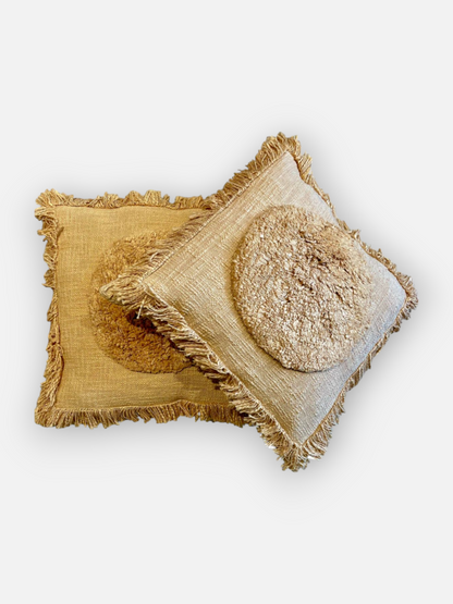 ROSELLE CUSHION BEIGE 18 x 18 IN