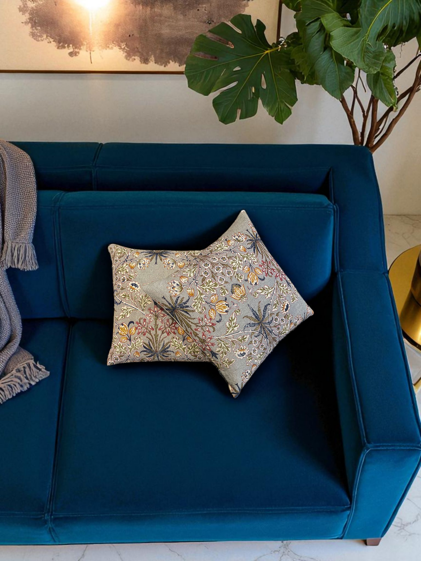 REGAL TAPESTRY CUSHION TAUPE GREY 20 x 20 IN