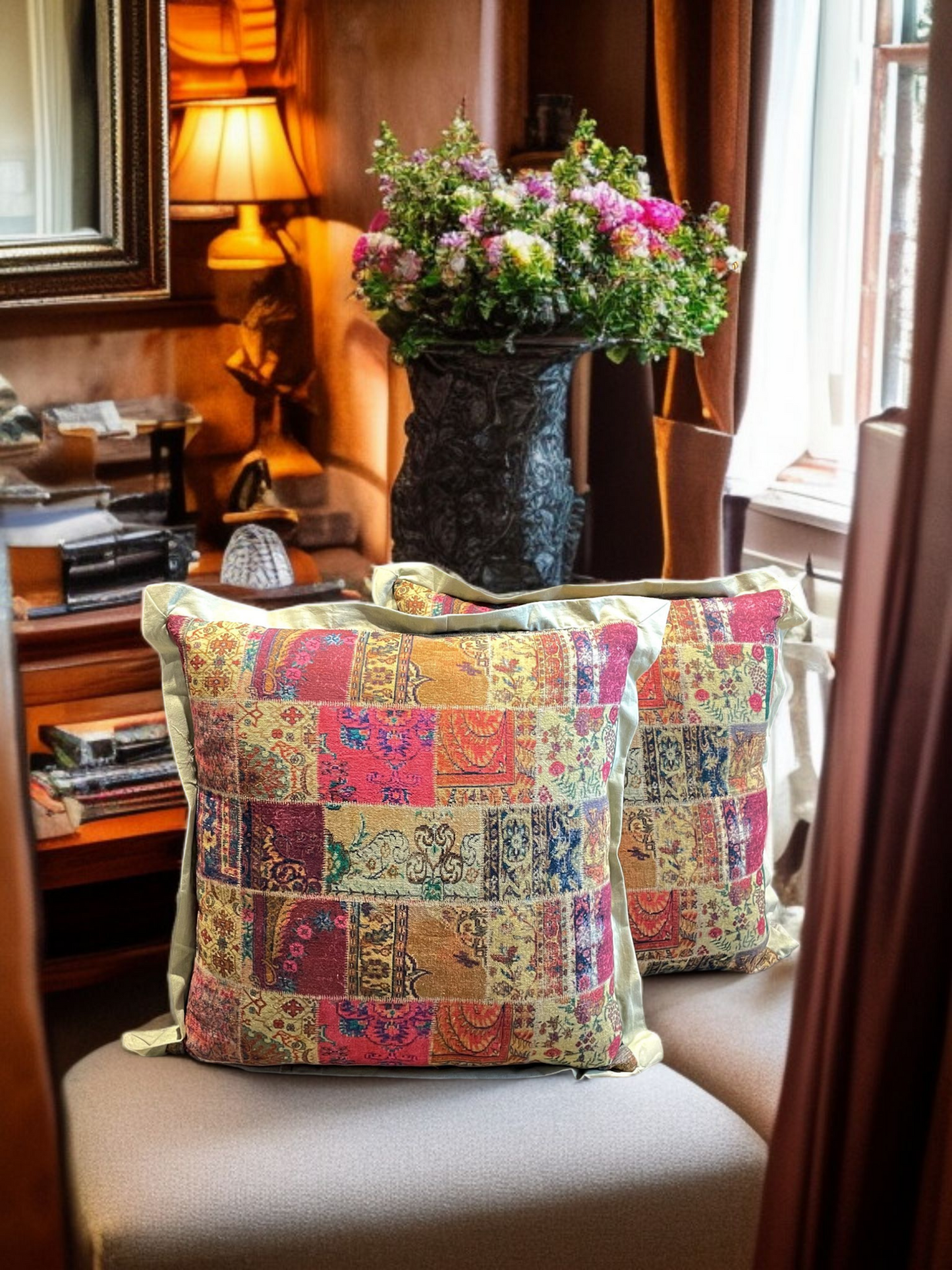 RAJMIRA PATCH CUSHION MULTI 20 x 20 IN