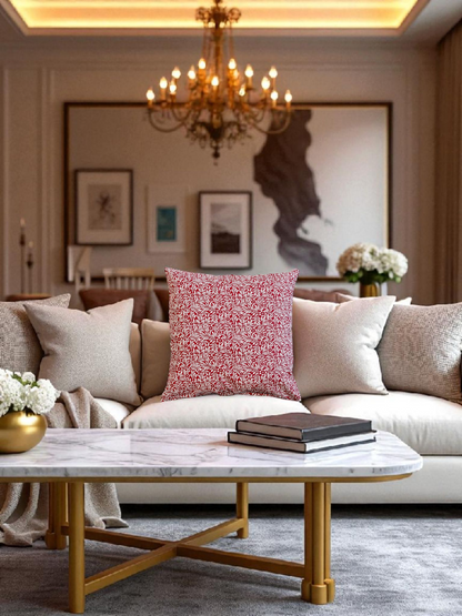 DAHILA CUSHION RED 20 x 20 IN