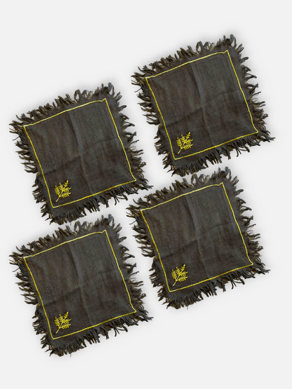 AURUM COCKTAIL NAPKIN BLACK (SET OF 4)