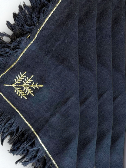 AURUM COCKTAIL NAPKIN BLACK (SET OF 4)