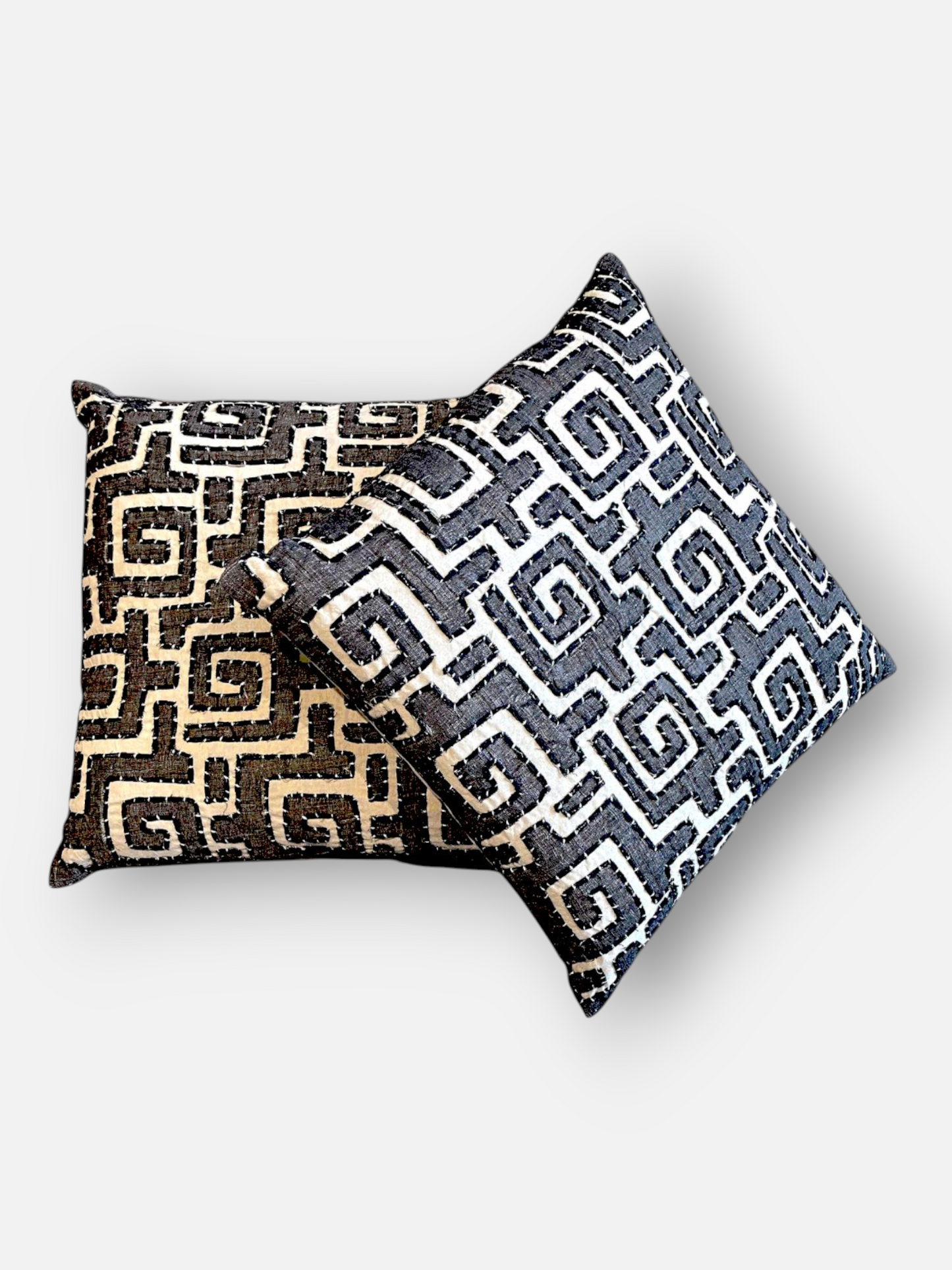 NERO CUSHION CHARCOAL & IVORY 20 x 20 IN