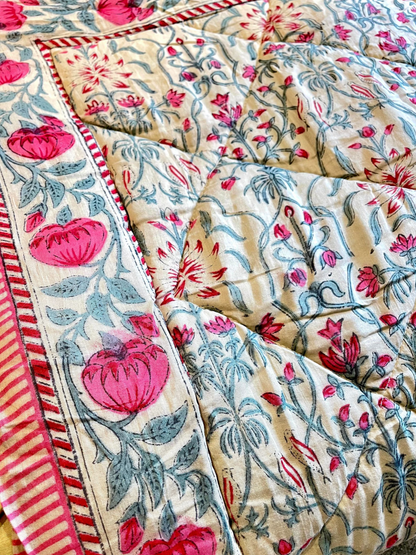 DEWDROP QUILTED COMFORTER SINGLE SOFT YELLOW 54 x 90 IN