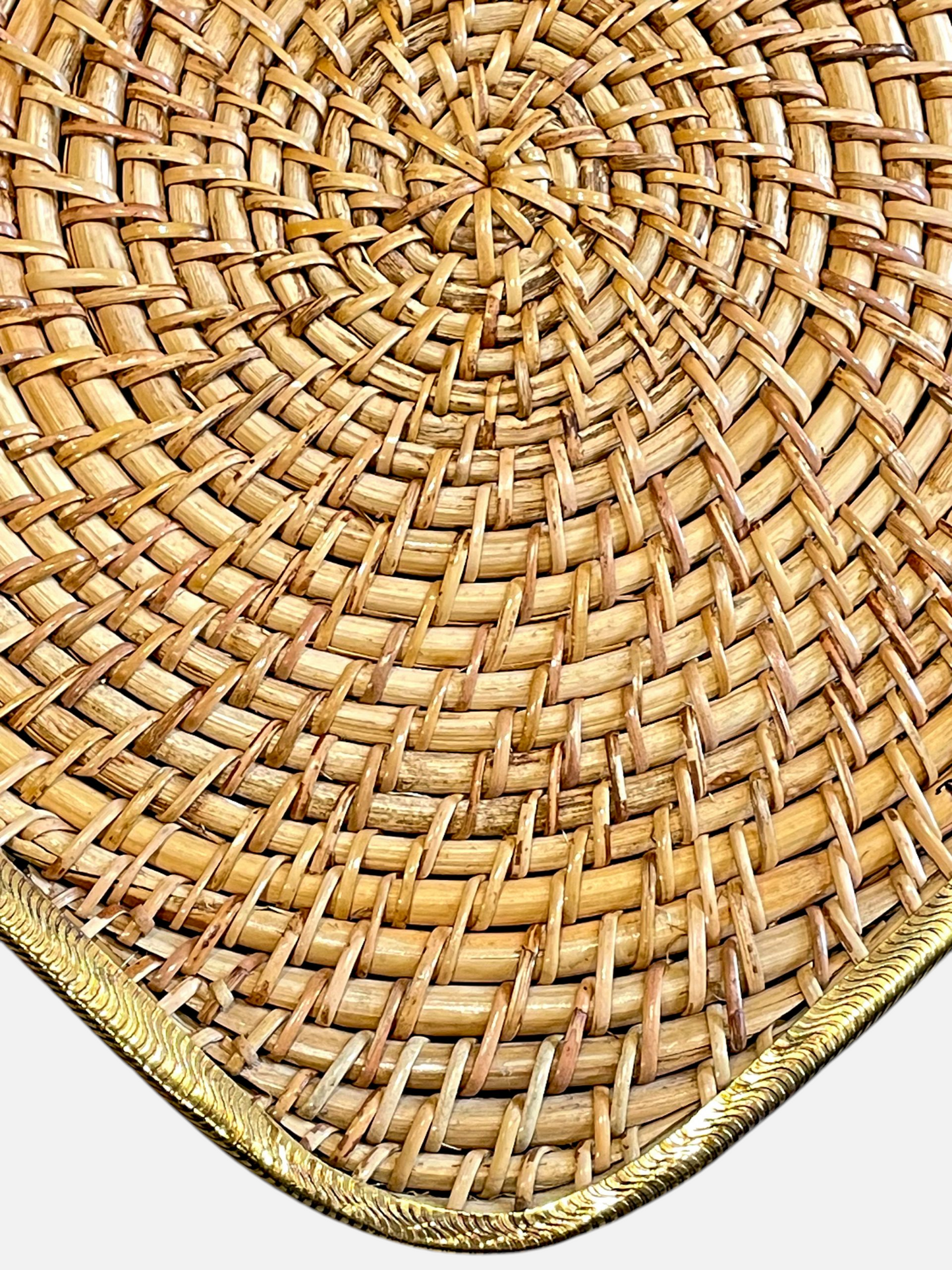 NATURALUXE SQUARE TABLE MAT HONEY BROWN & GOLD (PER PC)