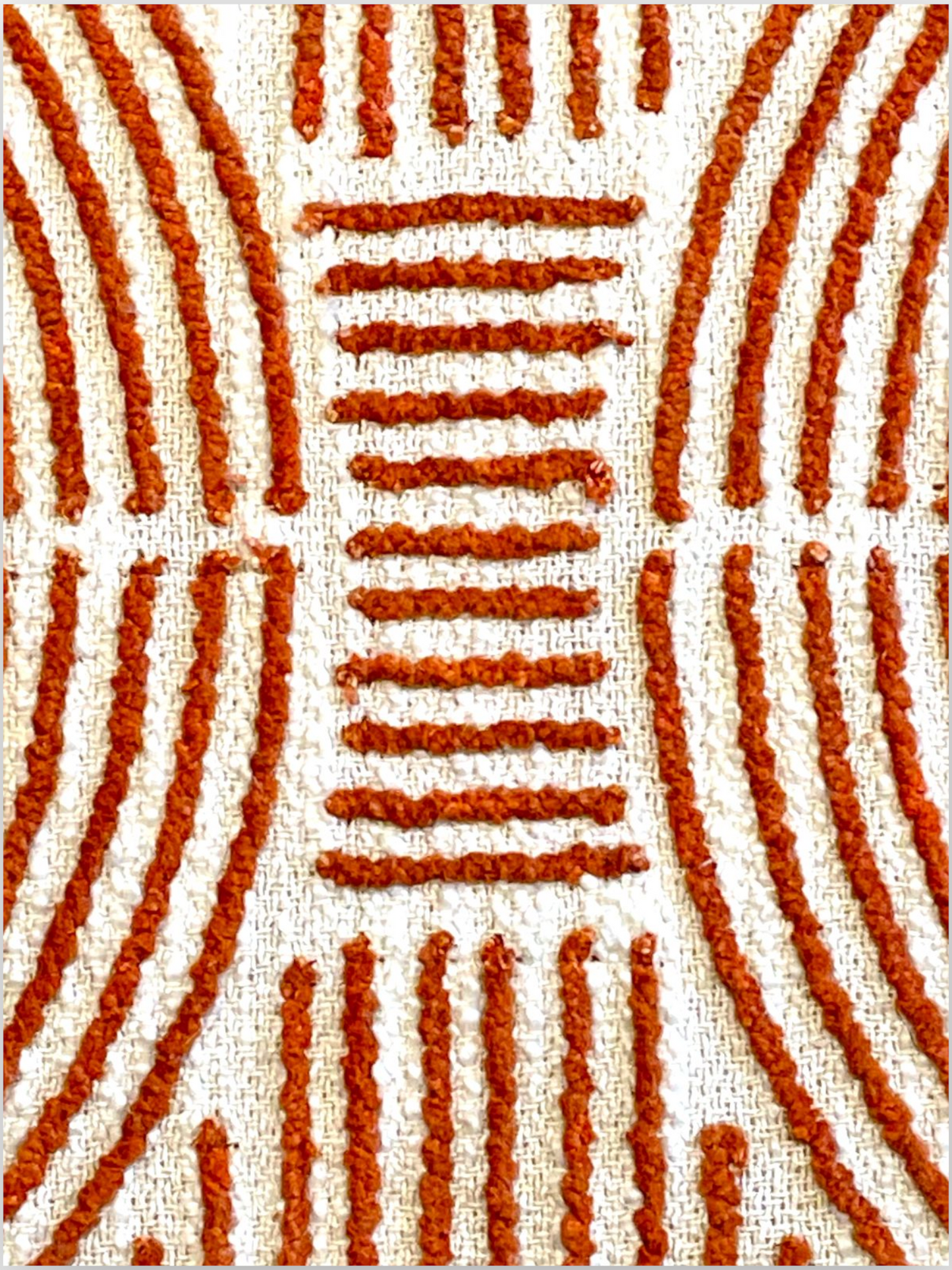 RAVELLO  CUSHION TERRACOTTA & IVORY 16 x 16 IN