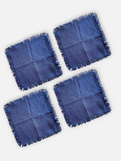 DUSKWEAVE COCKTAIL NAPKIN SLATE BLUE (SET OF 4)