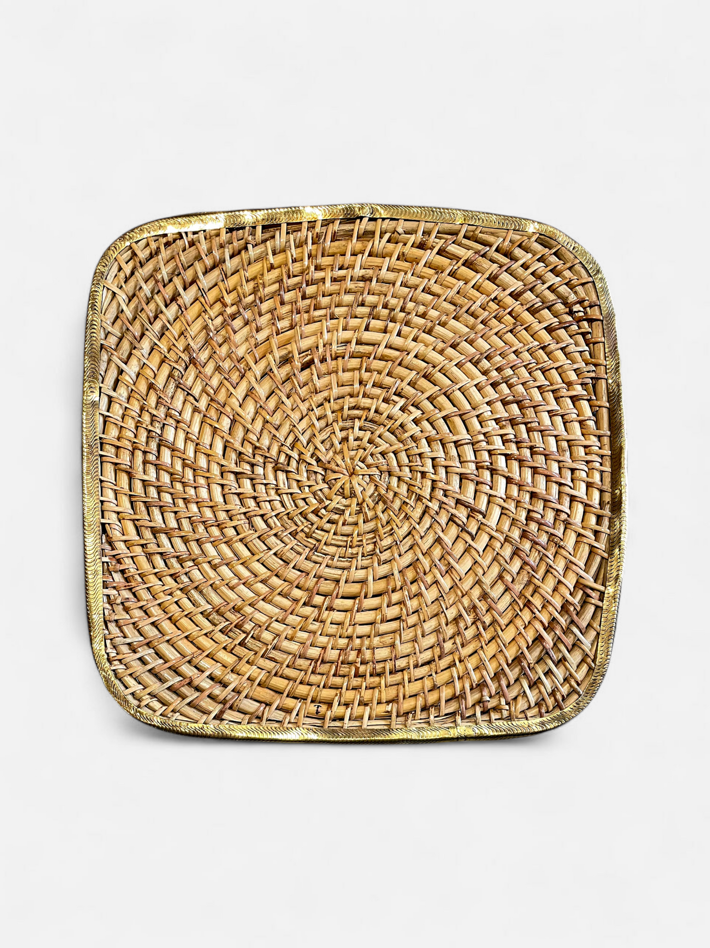 NATURALUXE SQUARE TABLE MAT HONEY BROWN & GOLD (PER PC)