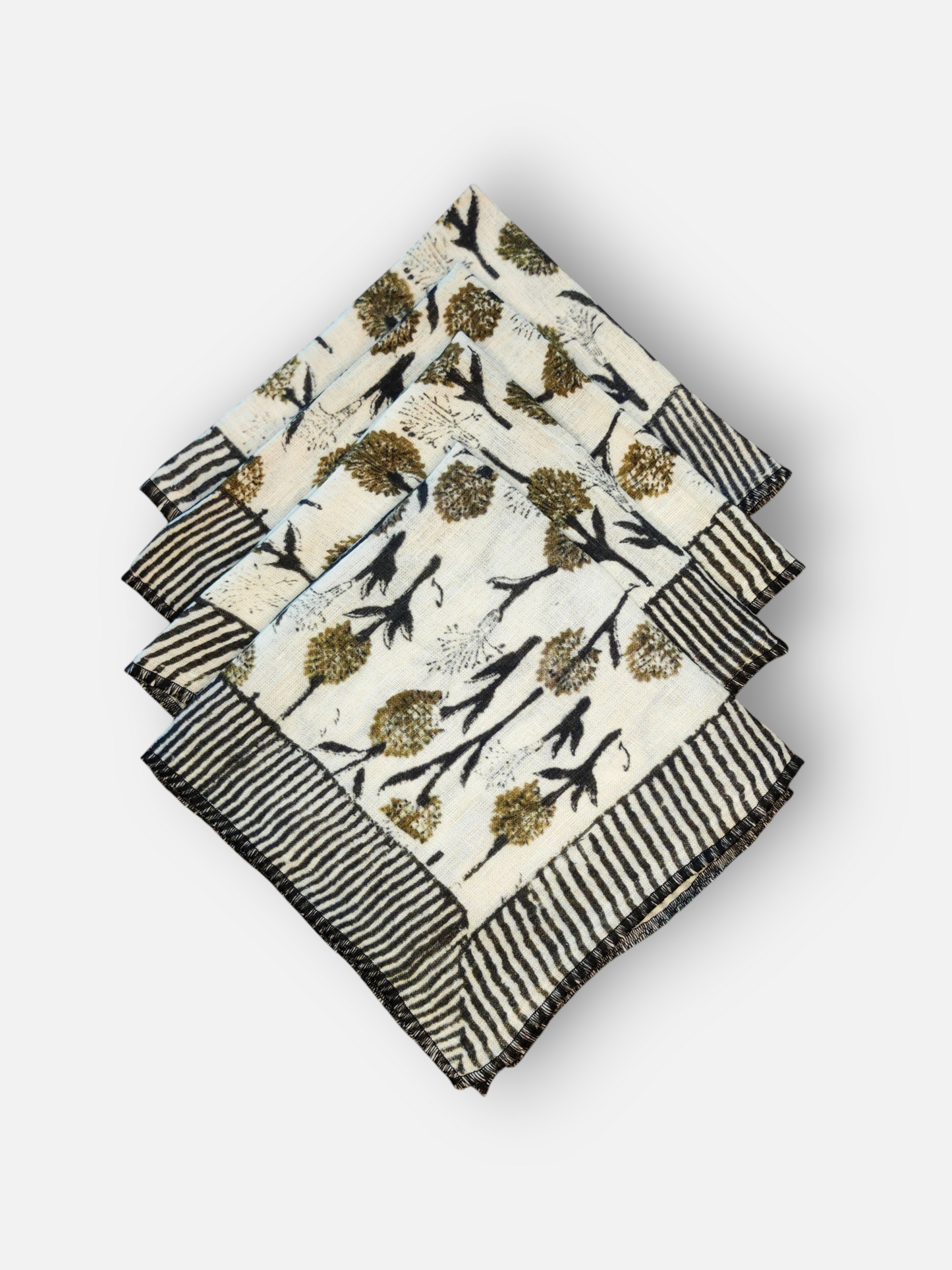 BOTANICA DINNER NAPKIN OLIVE GREEN & MULTI (SET OF 4)