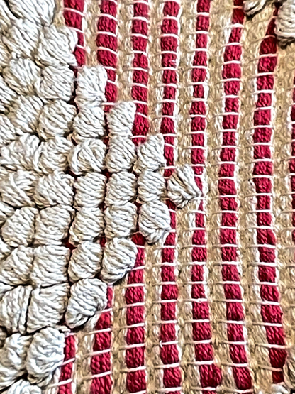 RUMI CHEVRON LUMBER CUSHION RED & NATURAL 26 x 12 IN
