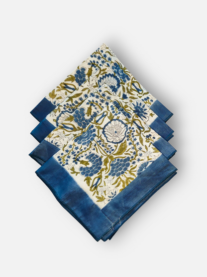 INDIGO FLEURS DINNER NAPKIN INDIGO BLUE (PER PC)