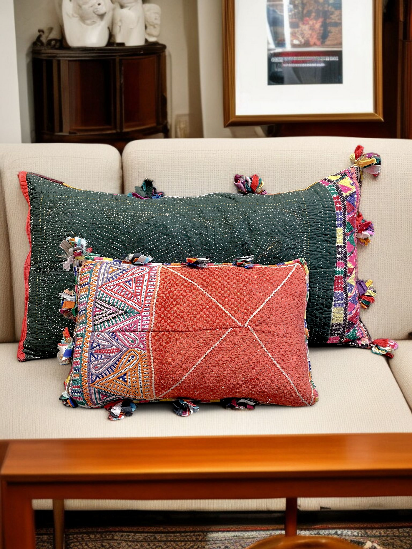 RANGARI LUMBER CUSHION FOREST GREEN 30 x 18 IN