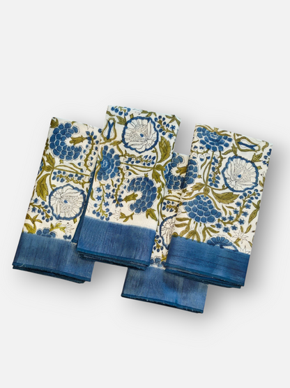 INDIGO FLEURS DINNER NAPKIN INDIGO BLUE (PER PC)