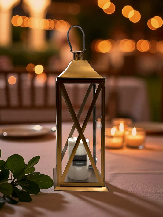 CRISCROSS LANTERN MATT GOLD BIG (PER PC)