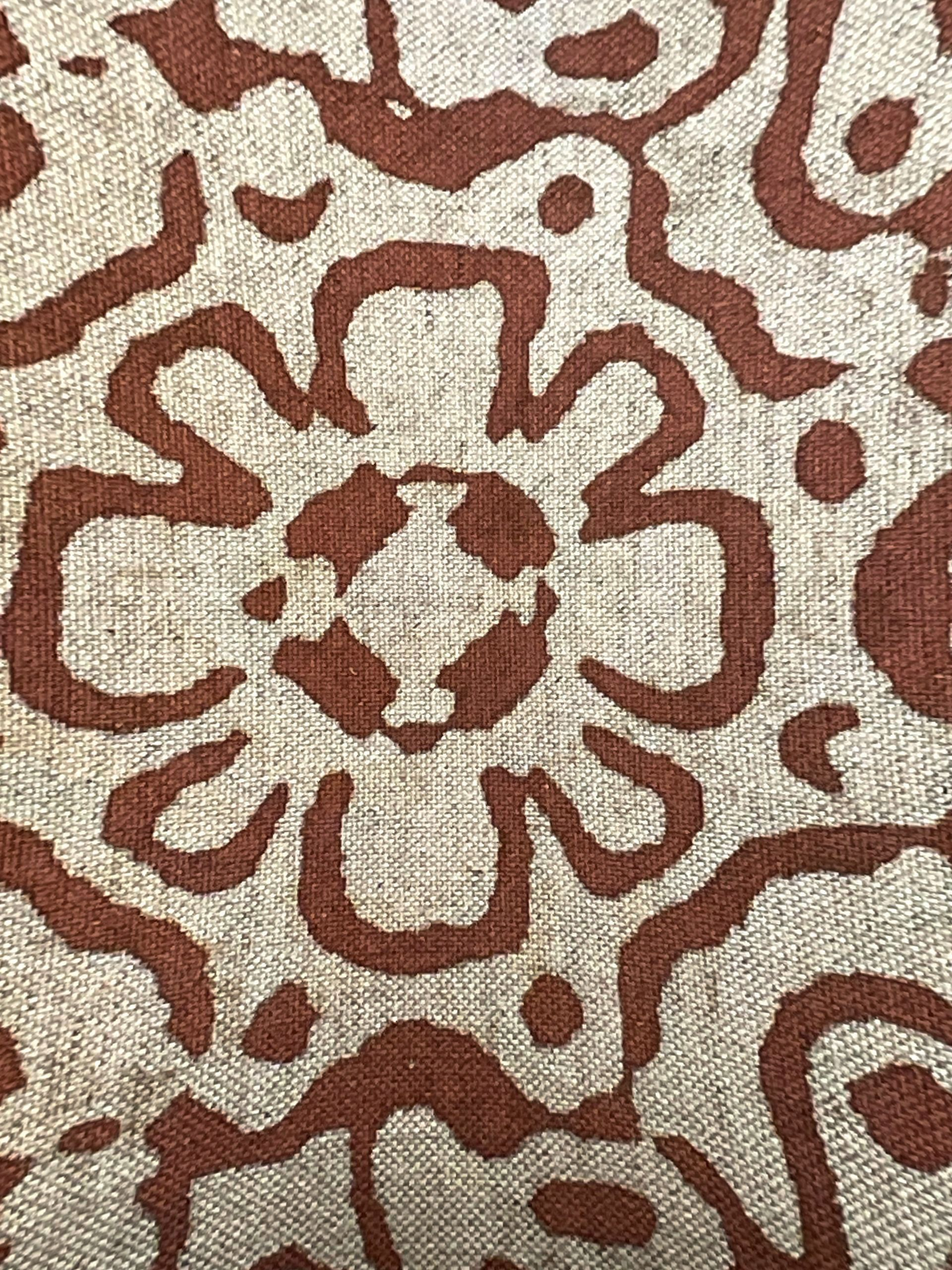 RUSTICA LUMBER CUSHION TERRACOTTA & BEIGE 18 x 11 IN