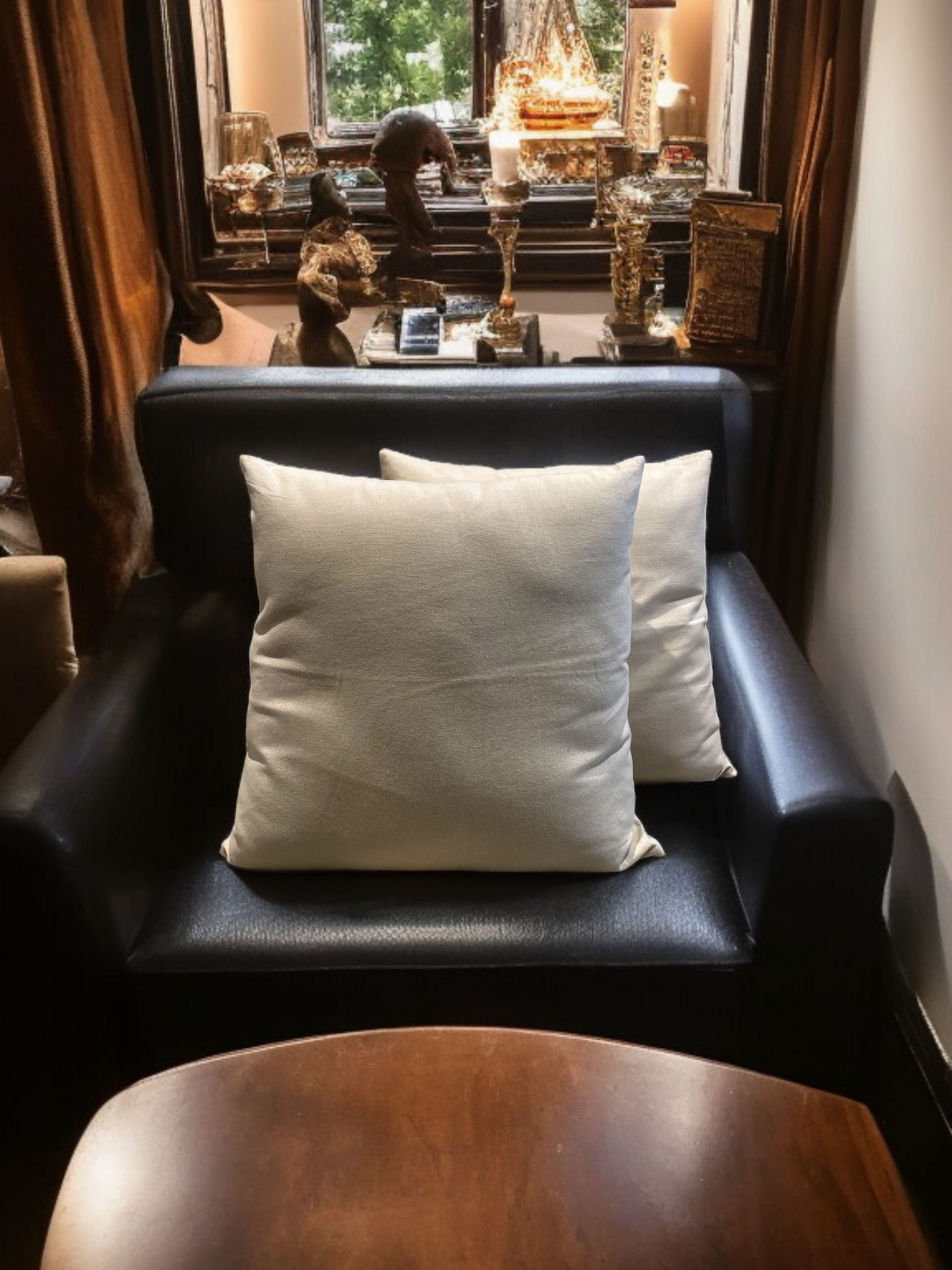 ROCHE LINEN CUSHION STONE NEUTRAL 16 x 16 IN