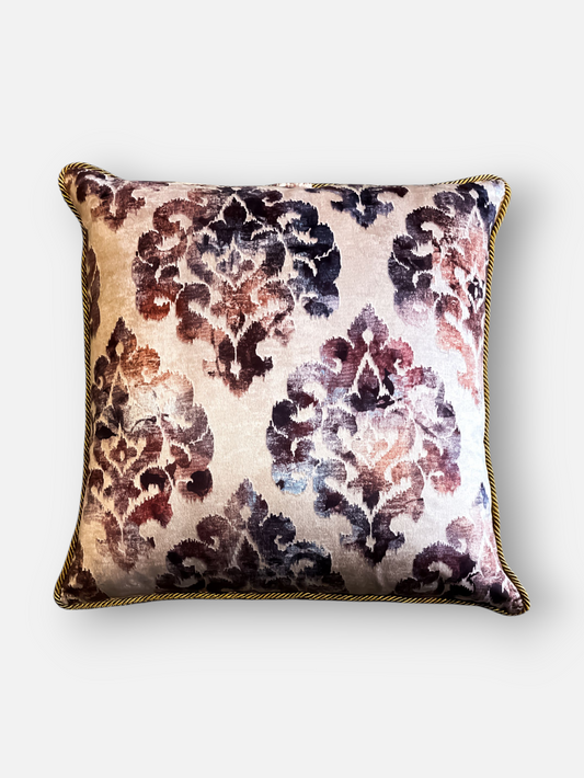 DAMASK CUSHION ANTIQUE PLUM 18 x 18 IN