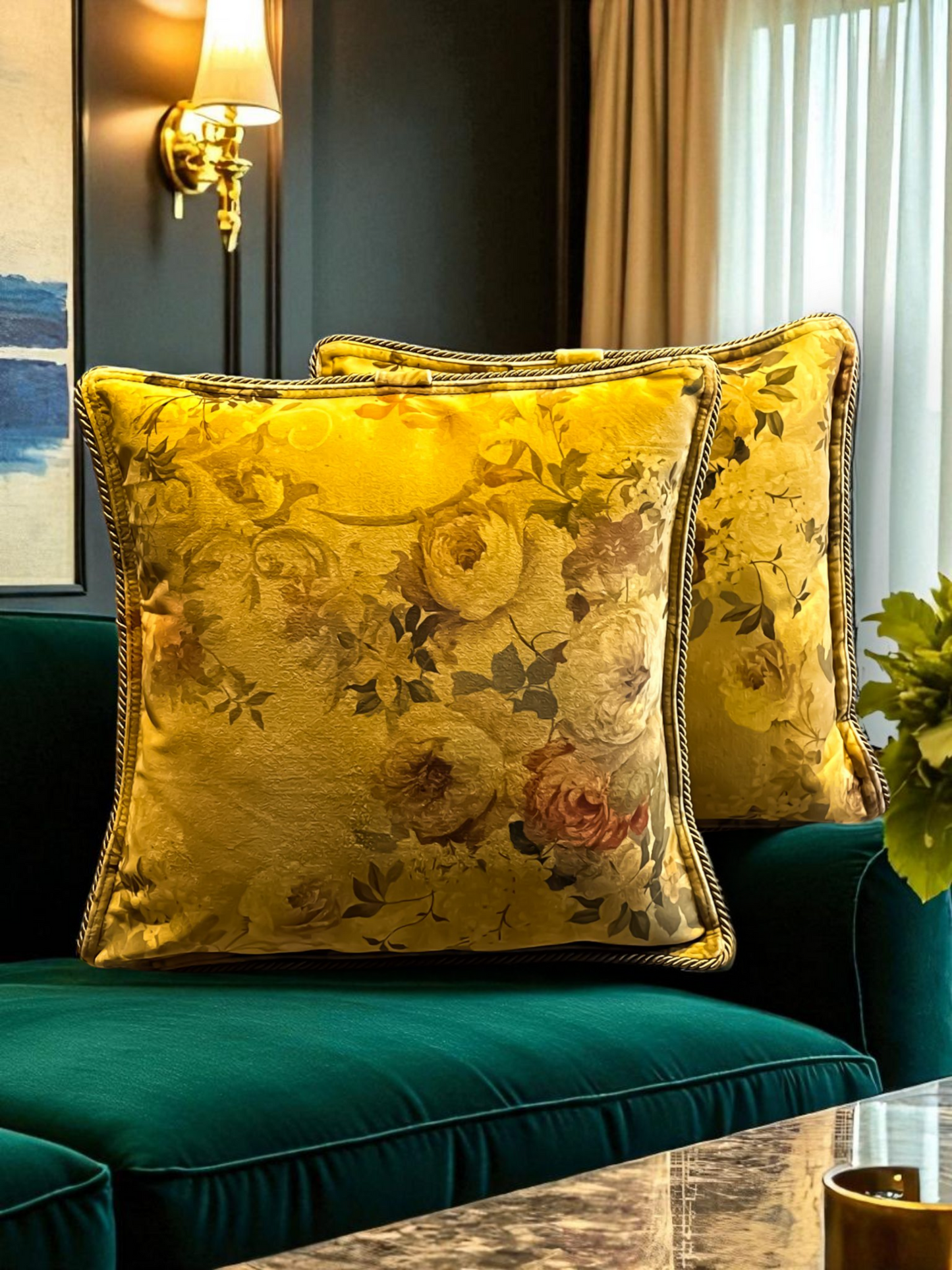 MARIGOLD CUSHION VINTAGE GOLD 16 x 16 IN