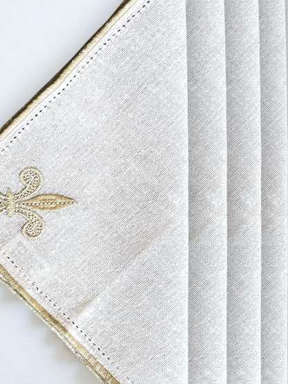 BELLEGARDE COCKTAIL NAPKIN NATURAL GOLD (SET OF 4)