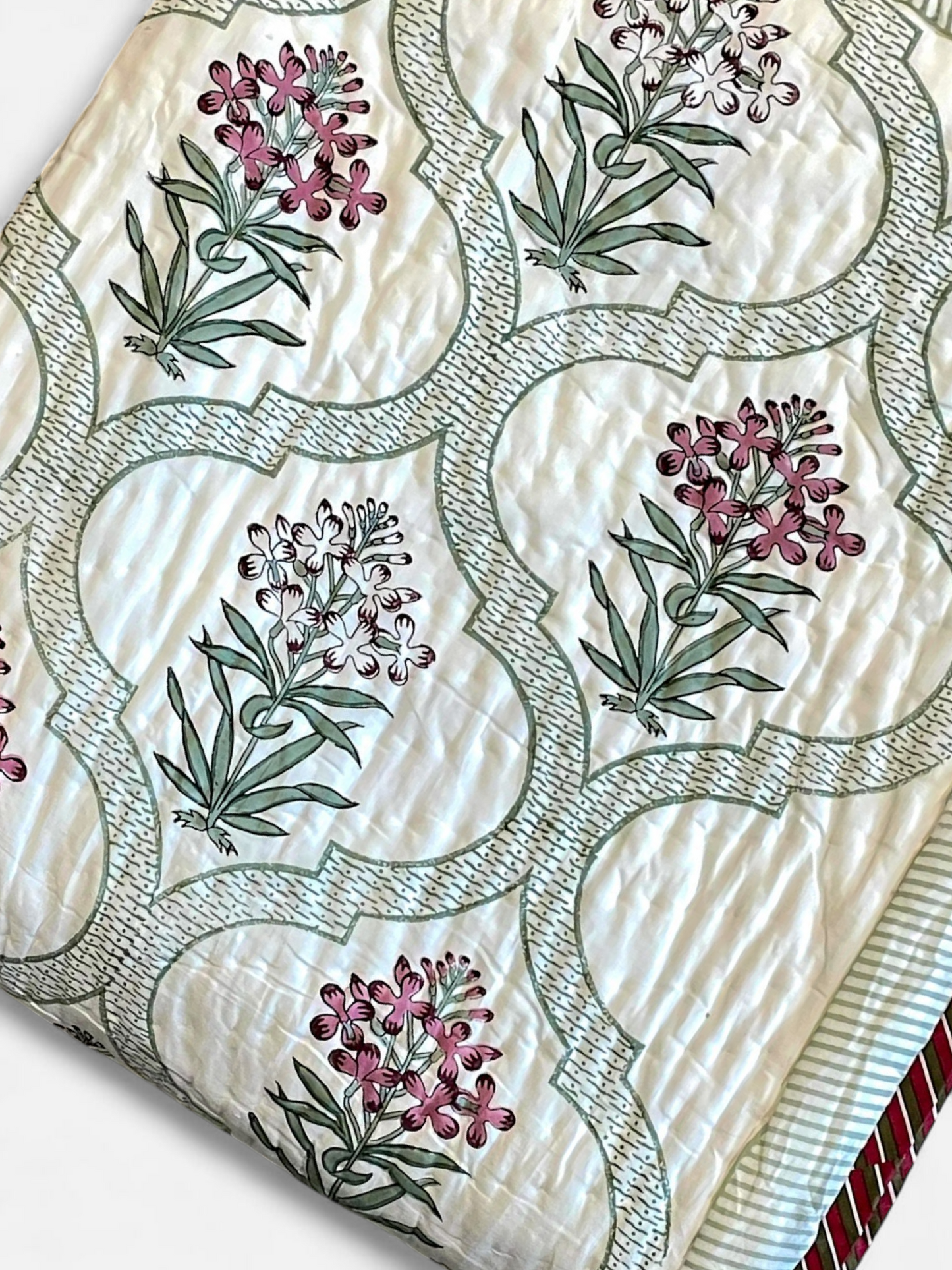 ROSEWOOD QUILTED COMFORTER IVORY 90 x 108 IN