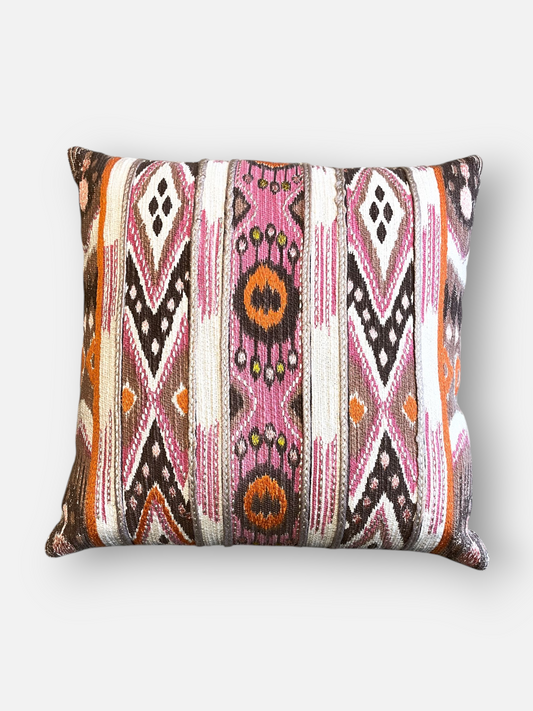 DUSKARA BLOOM CUSHION TERRACOTTA ROSE 20 x 20 IN