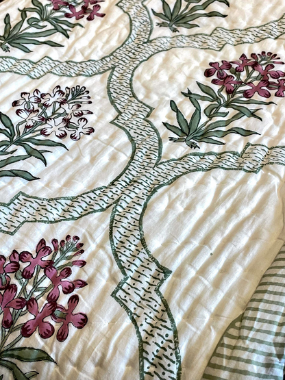 ROSEWOOD QUILTED COMFORTER IVORY 90 x 108 IN