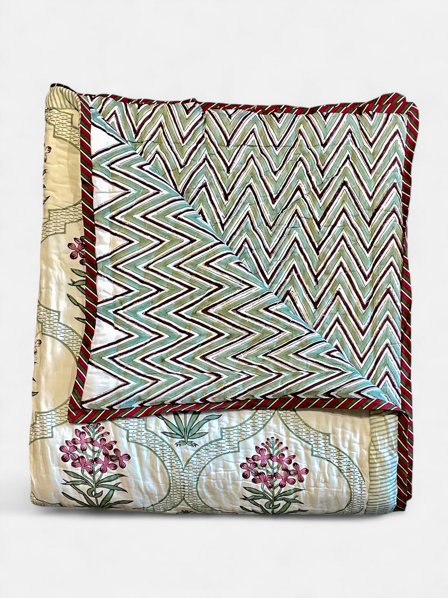 ROSEWOOD QUILTED COMFORTER IVORY 90 x 108 IN