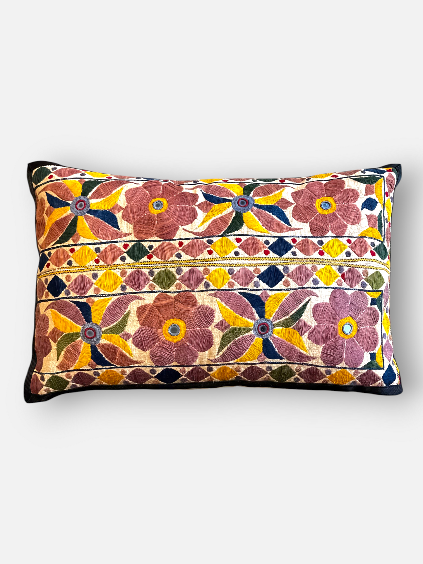 RANG MAHAL LUMBER CUSHION MUSTERED YELLOW 25 x 12 IN