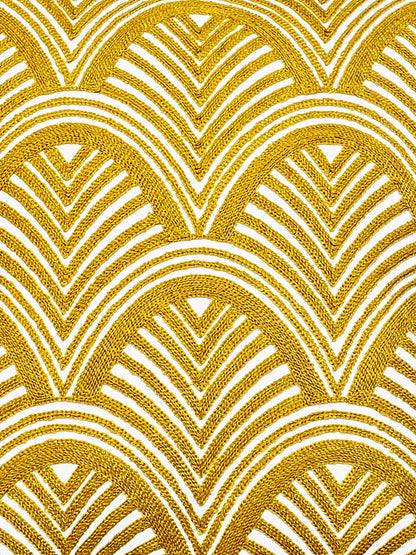 RADIANT REVA CUSHION GOLD & IVORY SIZE 18 x 18 IN