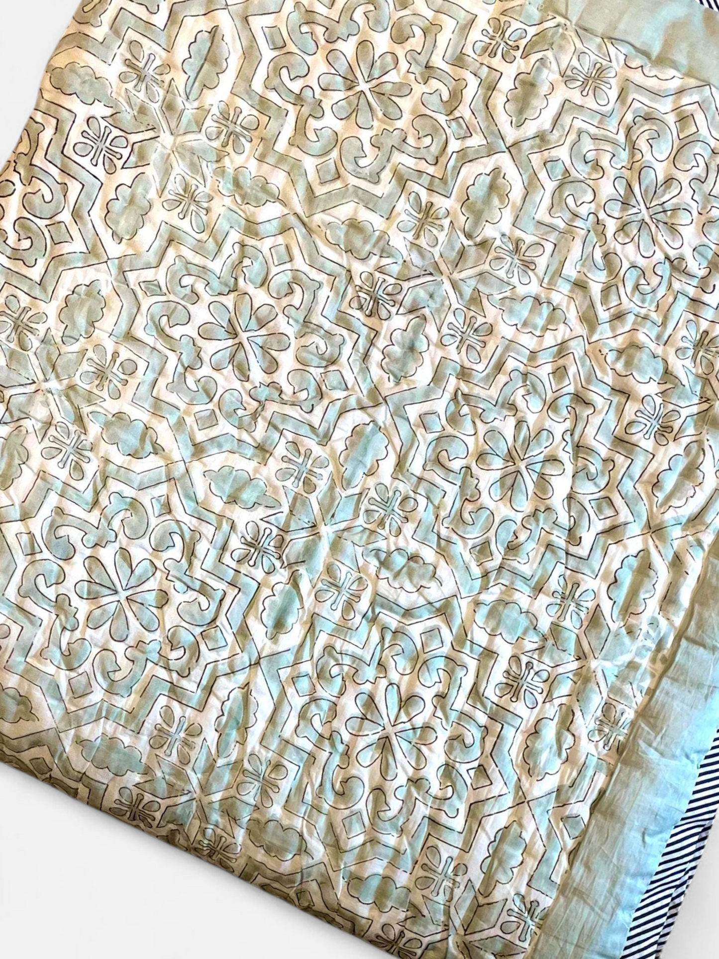 ROCHELLE QUILTED COMFORTER PASTEL BLUE 90 x 108 IN