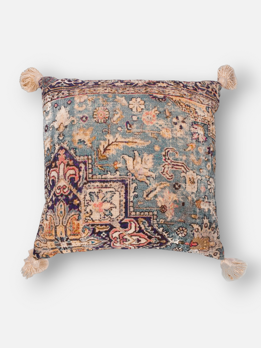 DARYA CUSHION MULTI BLUE 20 x 20 IN