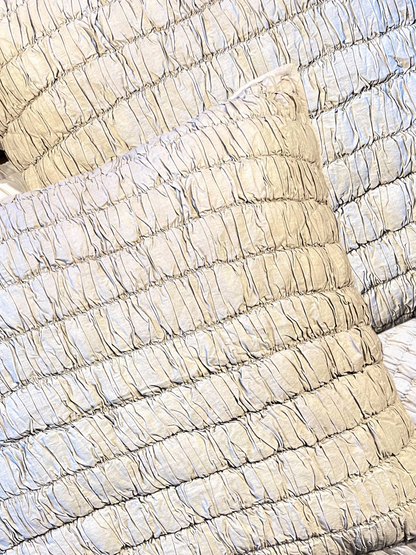 ROSHA BEDSPREAD WITH 2 CUSHION COVERS IVORY BEIGE 90 x 108 IN