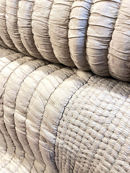 ROSHA BEDSPREAD WITH 2 CUSHION COVERS IVORY BEIGE 90 x 108 IN