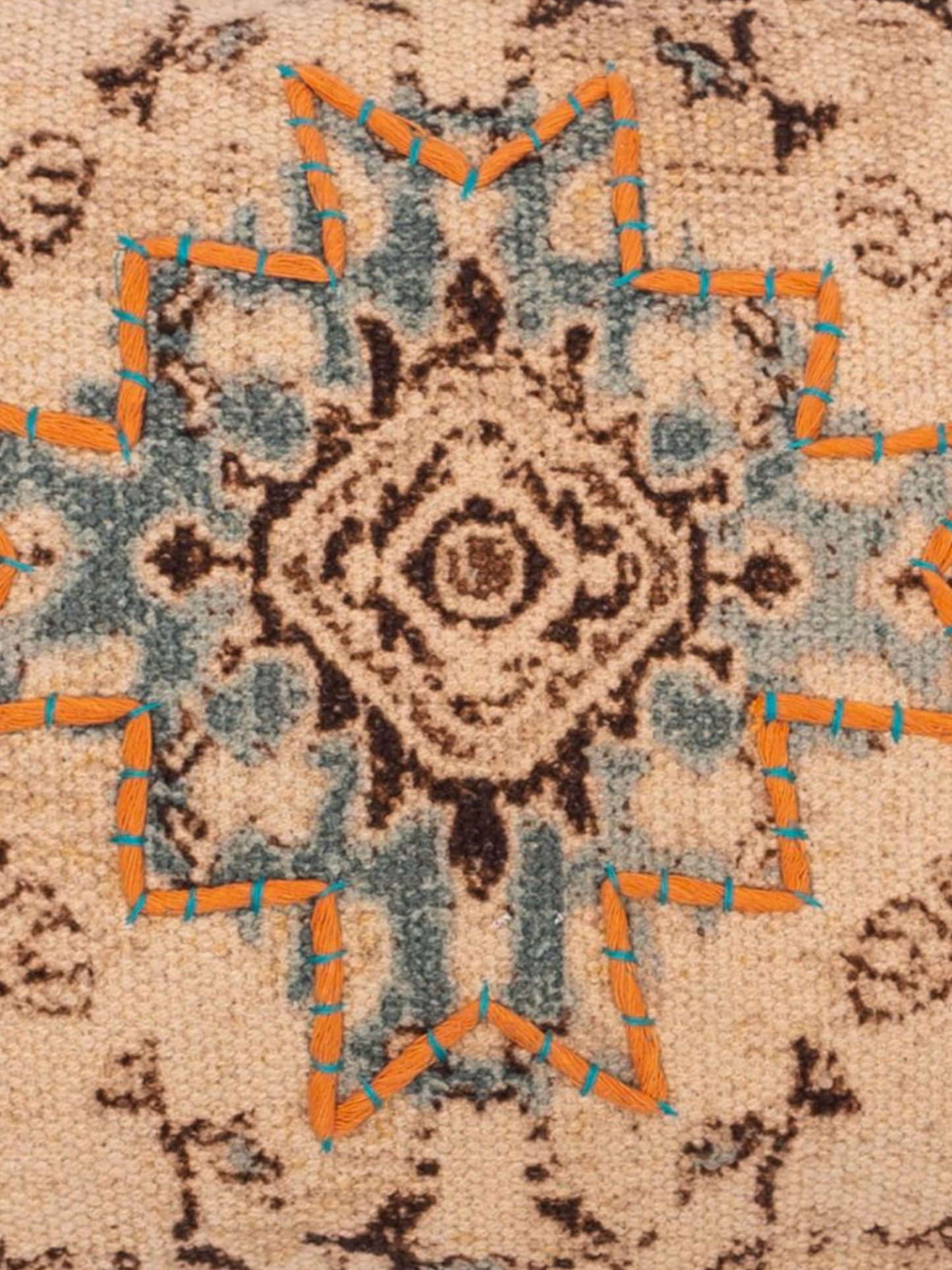 ROAM ARTISAN LUMBER CUSHION RUST BROWN 23 x 16 IN