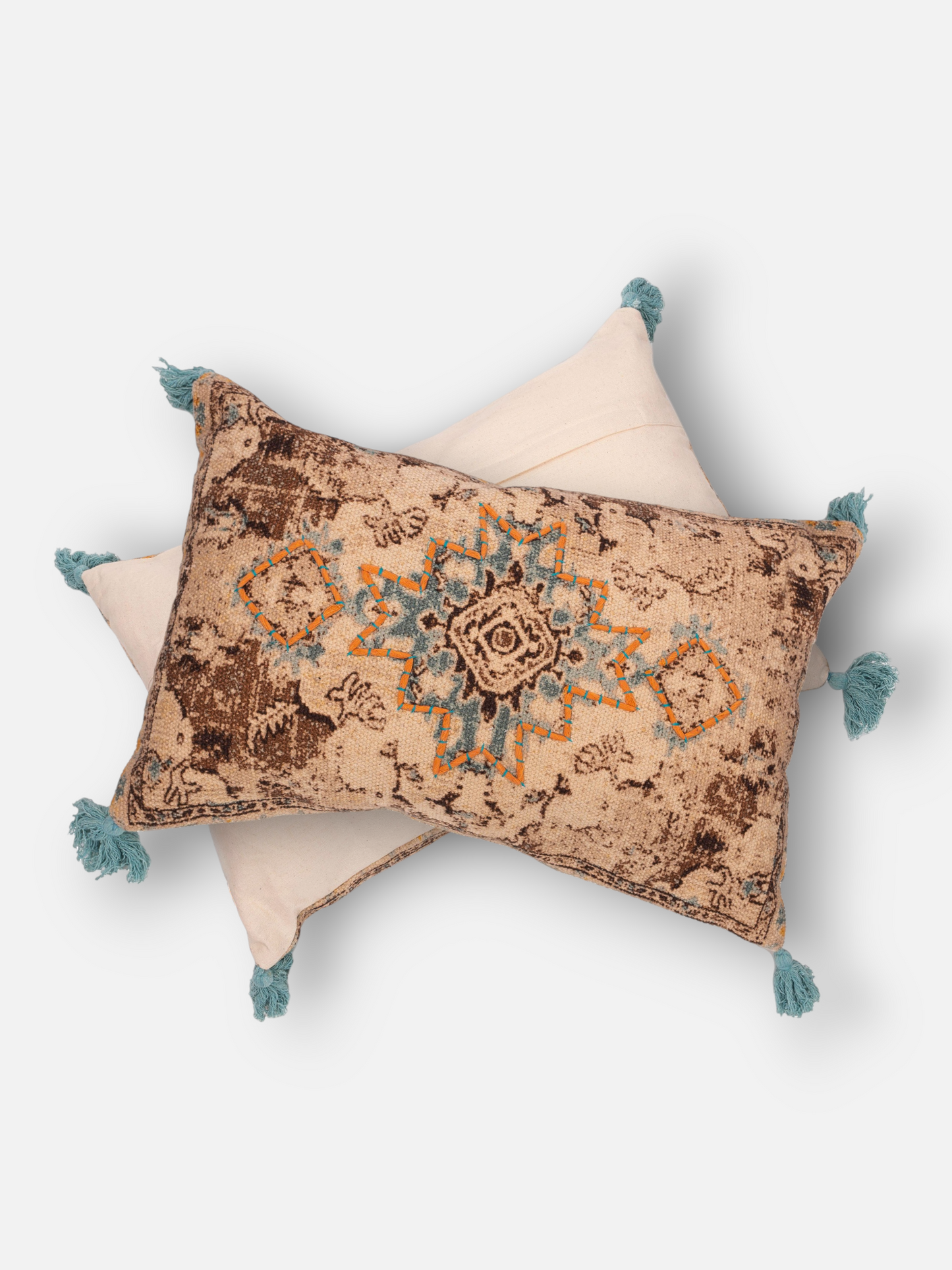 ROAM ARTISAN LUMBER CUSHION RUST BROWN 23 x 16 IN