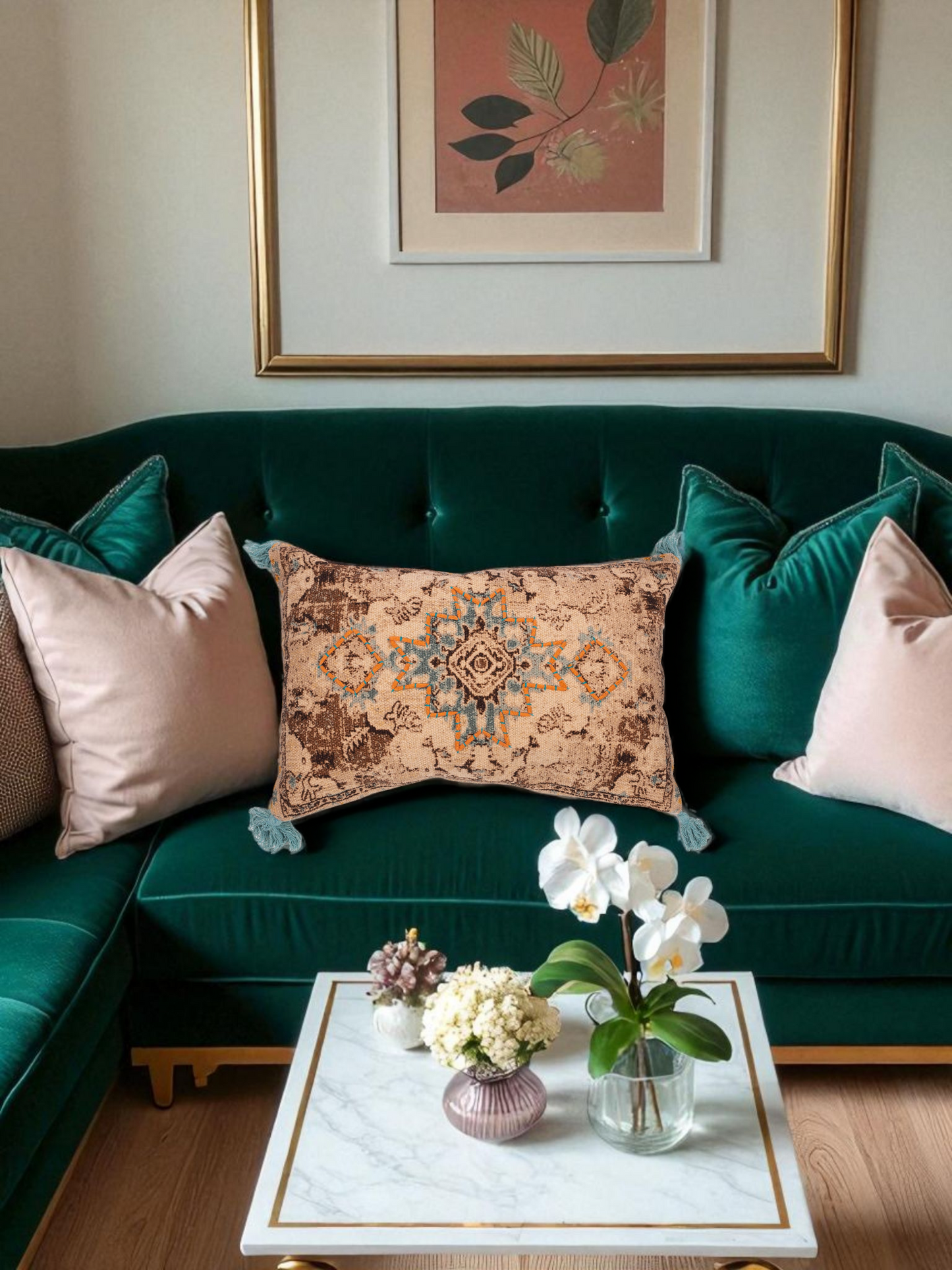 ROAM ARTISAN LUMBER CUSHION RUST BROWN 23 x 16 IN