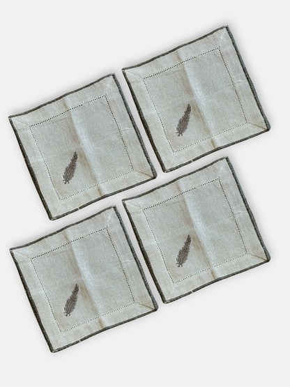 MONTCLAIR COCKTAIL NAPKIN OLIVE GREEN (SET OF 4)