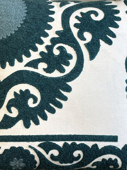 ROSANTA CUSHION DEEP TEAL 16 x 16 IN