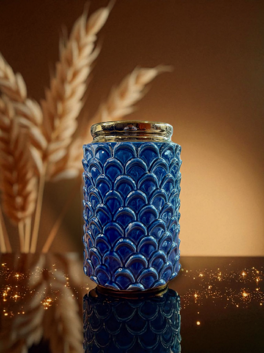 BLUE LAVA VASE