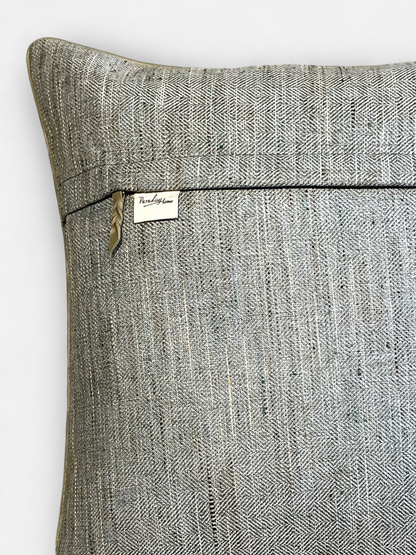 ROHANIC CUSHION GREY & ORANGE 18 x 18 IN