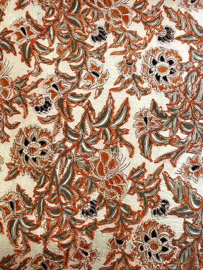 ROSHARI CUSHION ORANGE & IVORY 18 x 18 IN