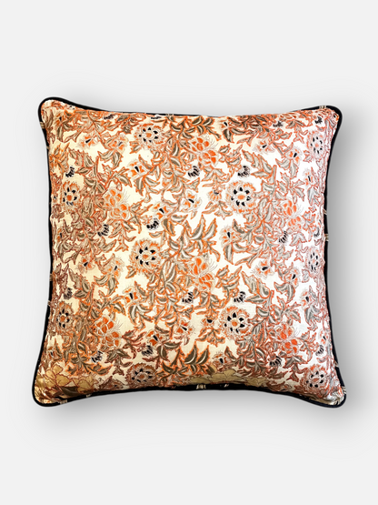 ROSHARI CUSHION ORANGE & IVORY 18 x 18 IN