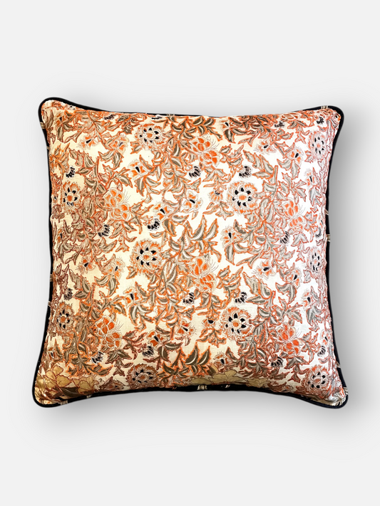 ROSHARI CUSHION ORANGE & IVORY 18 x 18 IN