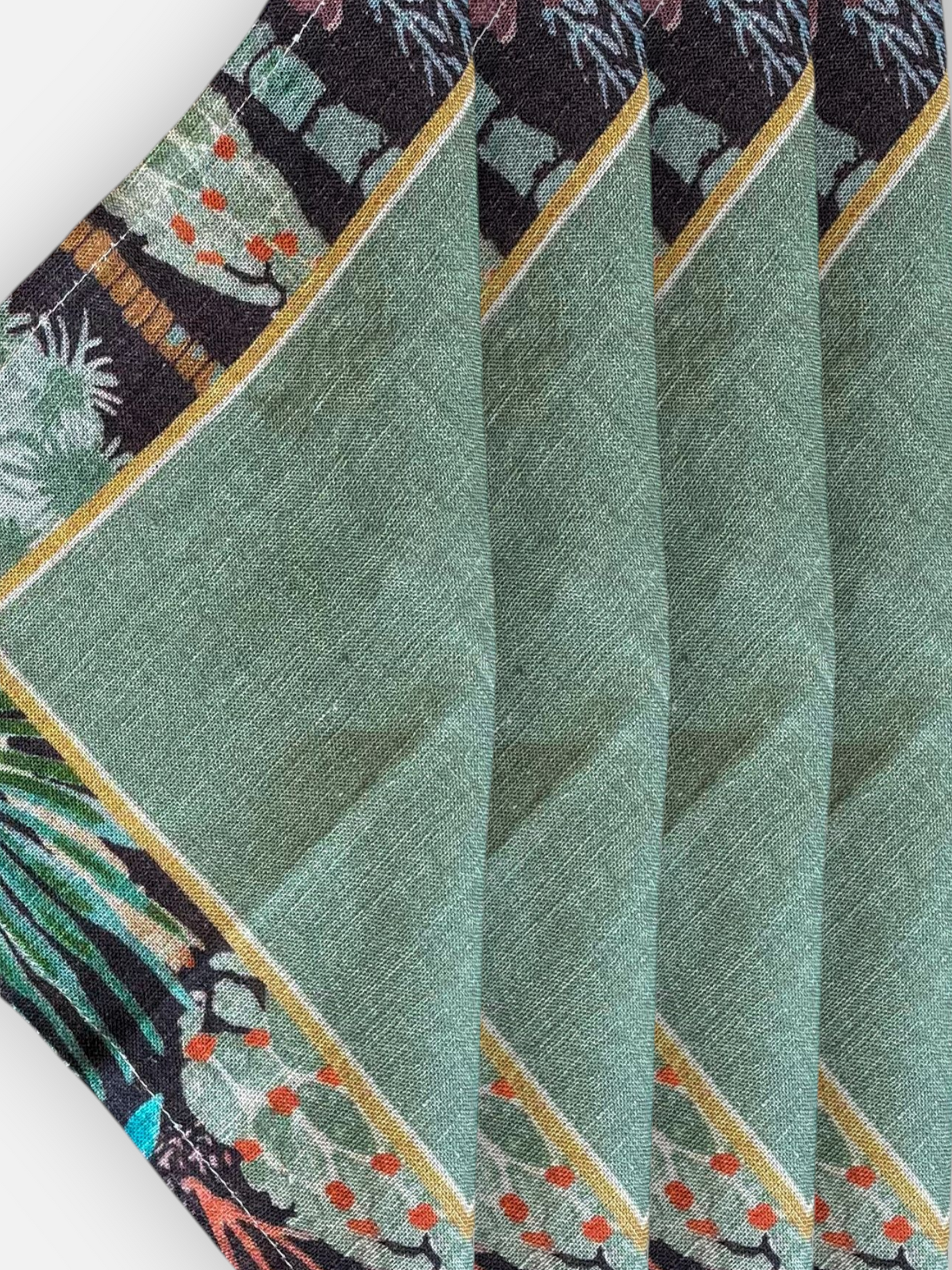 SELVA NOIRE COCKTAIL NAPKIN OLIVE GREEN & MULTI