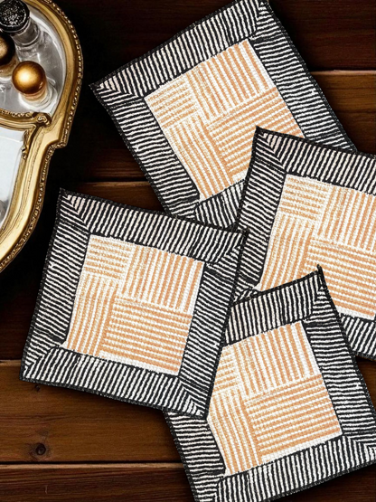 RIDGE WAFFLE HAND TOWEL BLUSH ORANGE (SET OF 4)