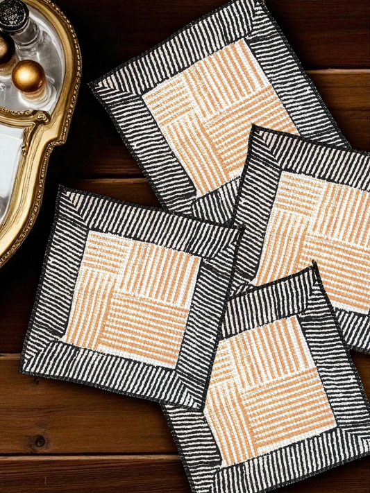 RIDGE WAFFLE HAND TOWEL BLUSH ORANGE (SET OF 4)