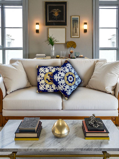 REGALIS CUSHION BLUE 18 x 18 IN