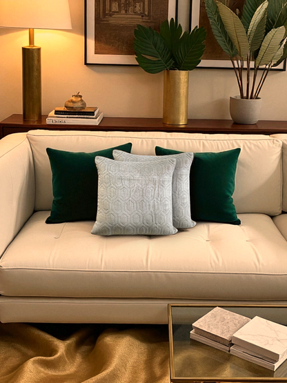 DUVONE CUSHION LIGHT TAUPE 18 x 18 IN