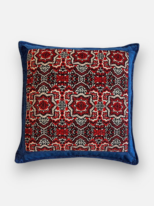 DELFARE CUSHION CRIMSON RED 18 x 18 IN